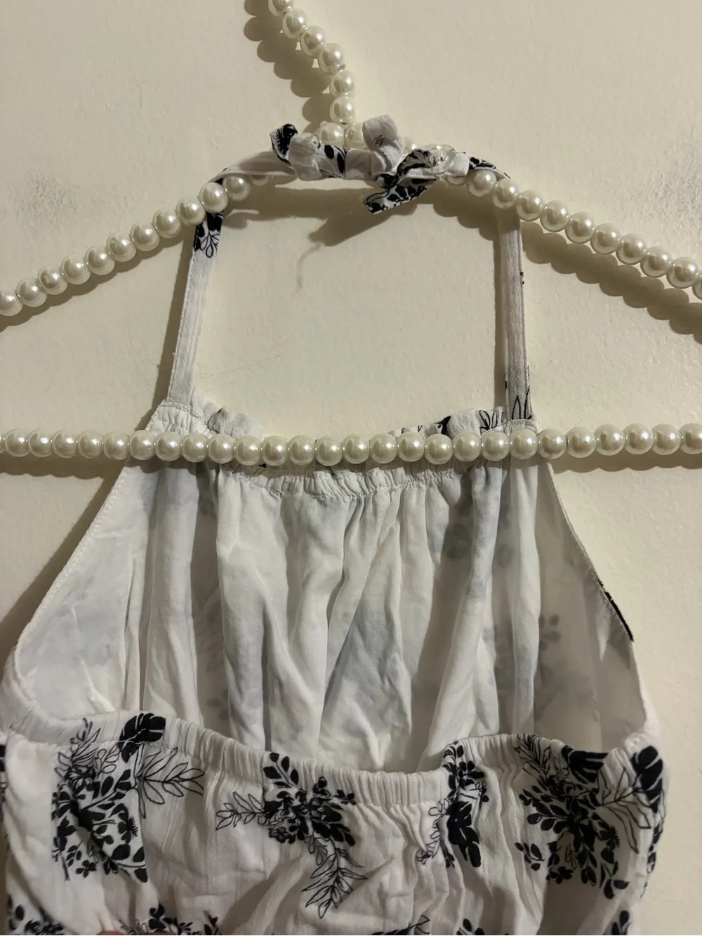 Janie and Jack White Dress with Black Floral Print